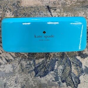 Kate Spade New York Hard Shell Turquoise/Green Eyewear Case w/signature logo